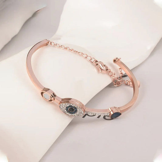 Rosé Guardian Evil Eye Bangle Anti Tarnish Bracelet