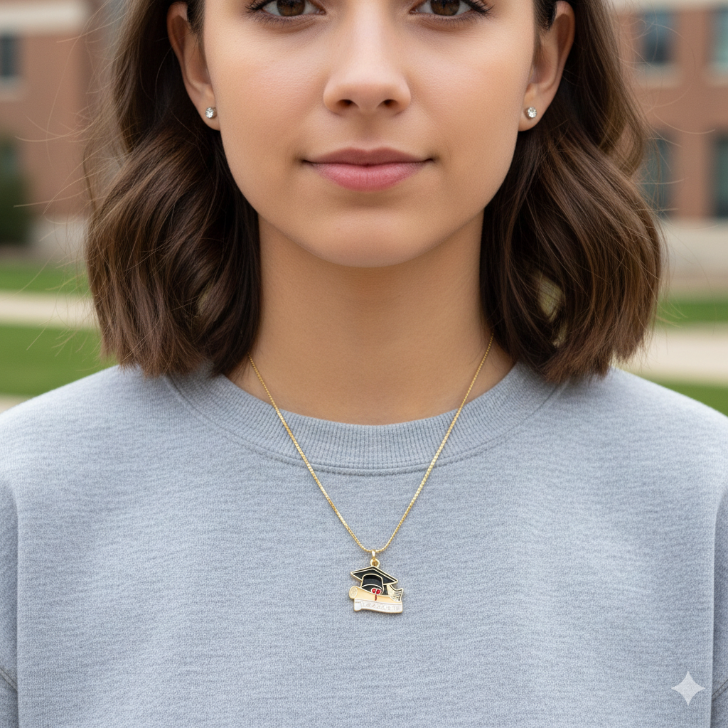 🎓 “Caps Off” Graduate Achievement Pendant