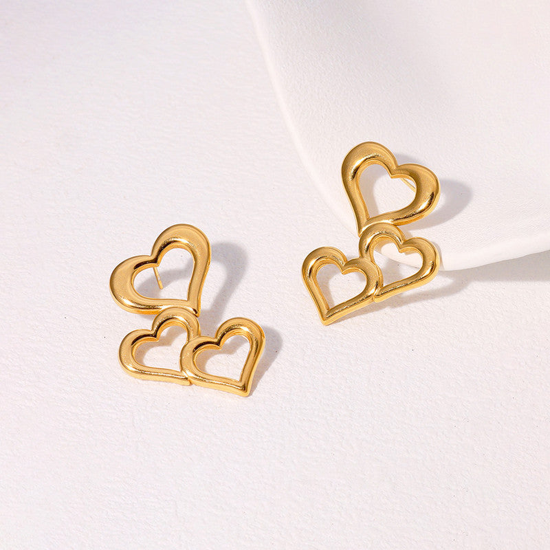 Golden Heart Luxe Anti Tarnish Earrings Studs