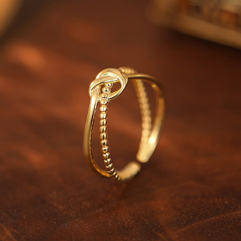 Golden Knot Spiral Anti Tarnish Finger Ring