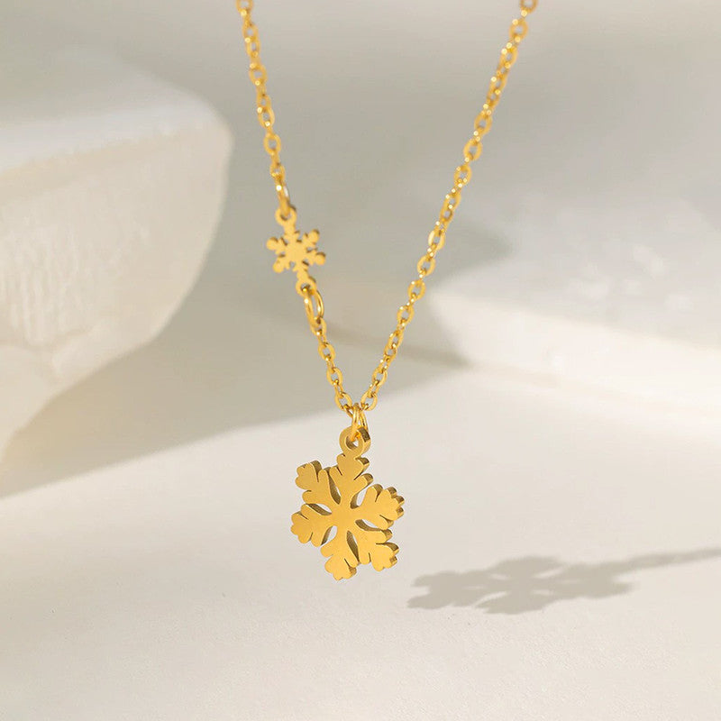 Aurora Snowflake Necklace Anti Tarnish
