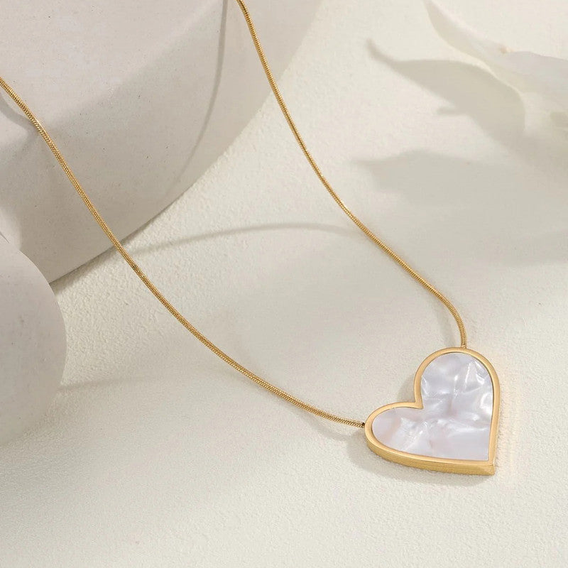 Luminé Heart MOP Necklace Anti Tarnish