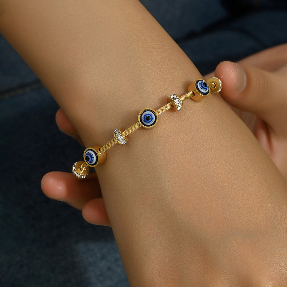 Golden Guardian Evil Eye Bracelet Anti Tarnish