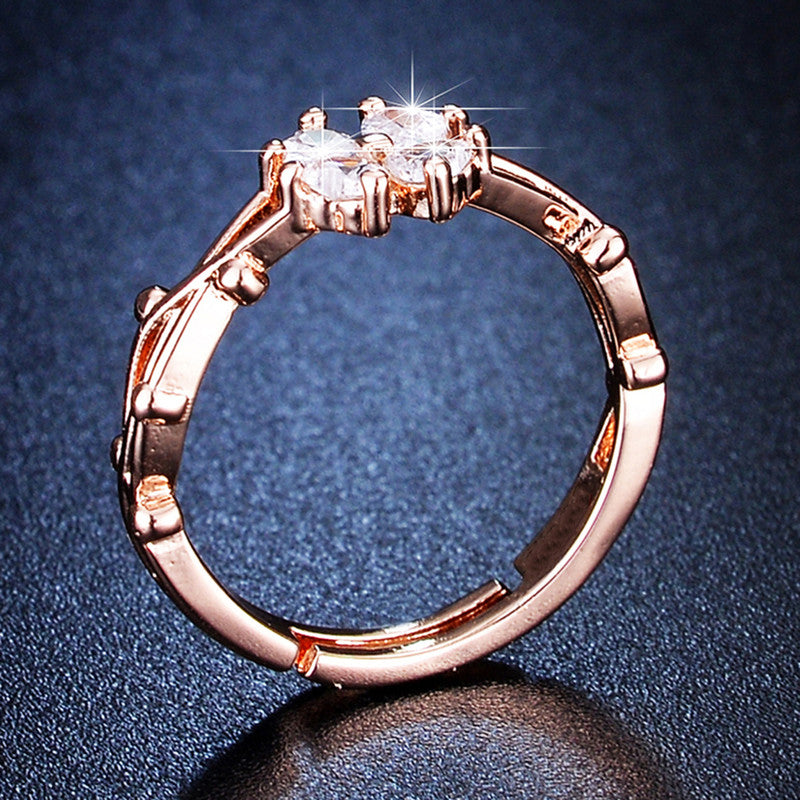 Rosaline Bloom Rose Gold Anti Tarnish Finger Ring