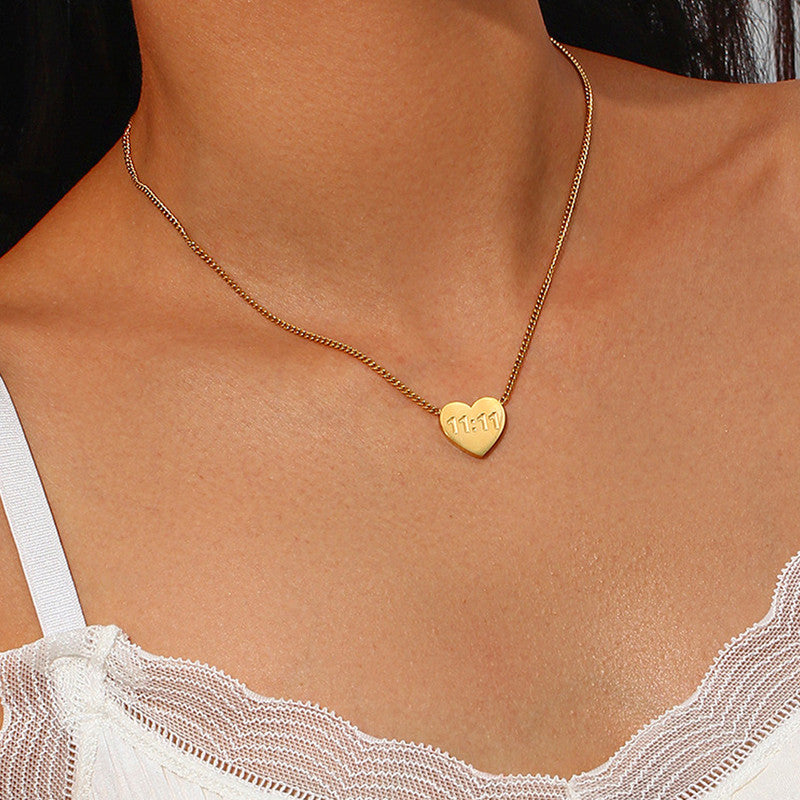 Angel 11:11 Heart Necklace