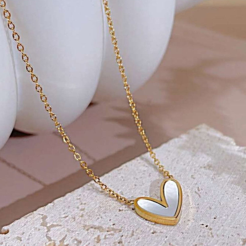 Serene Heart MOP Necklace Anti Tarnish