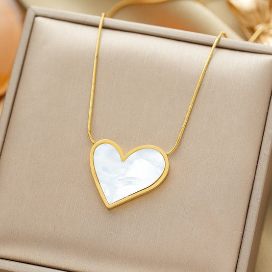 Luminé Heart MOP Necklace Anti Tarnish
