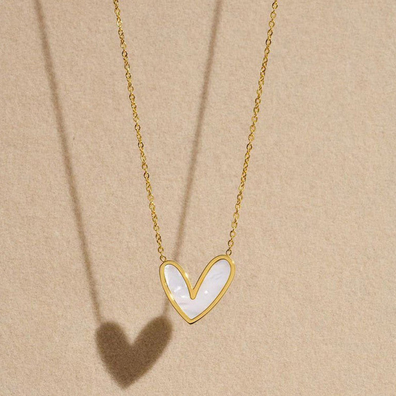 Serene Heart MOP Necklace Anti Tarnish