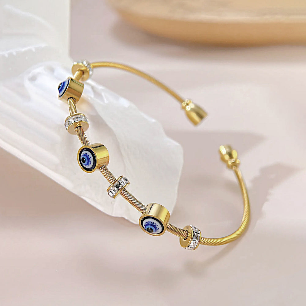Golden Guardian Evil Eye Bracelet Anti Tarnish