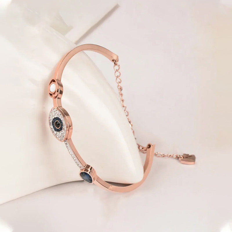 Rosé Guardian Evil Eye Bangle Anti Tarnish Bracelet