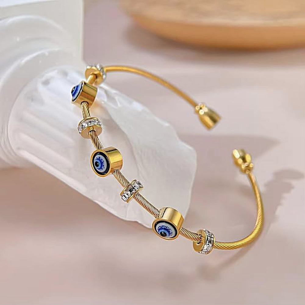 Golden Guardian Evil Eye Bracelet Anti Tarnish