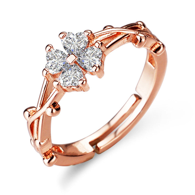 Rosaline Bloom Rose Gold Anti Tarnish Finger Ring