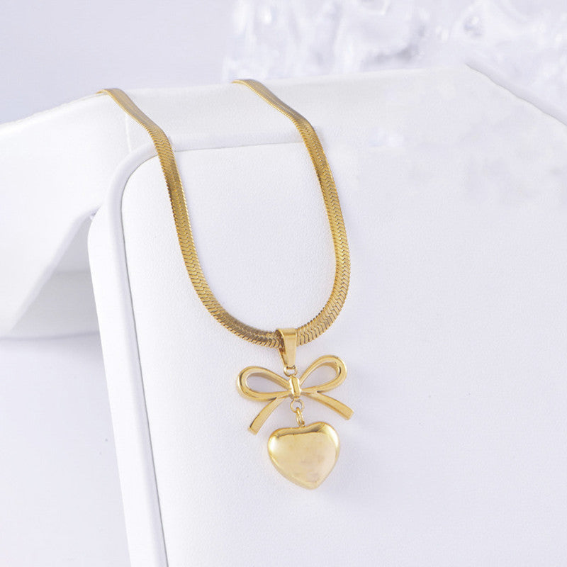 Bow Knot Necklace Anti Tarnish