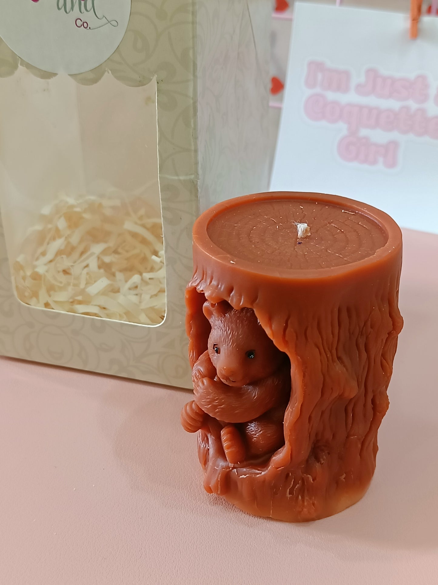 Bear in a Tree Pillar Candle