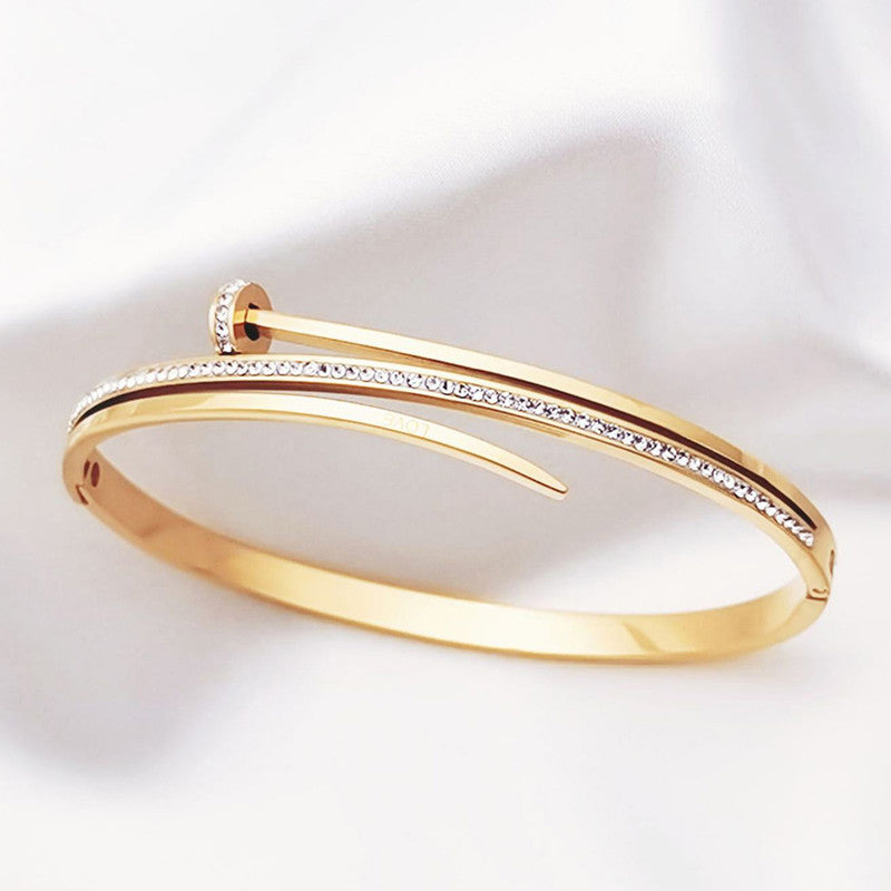 Golden Nail Loop Anti Tarnish Bracelet