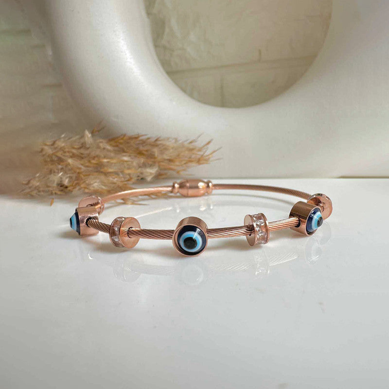Rose Gold Guardian Evil Eye Bracelet Anti Tarnish