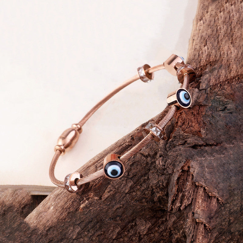 Rose Gold Guardian Evil Eye Bracelet Anti Tarnish
