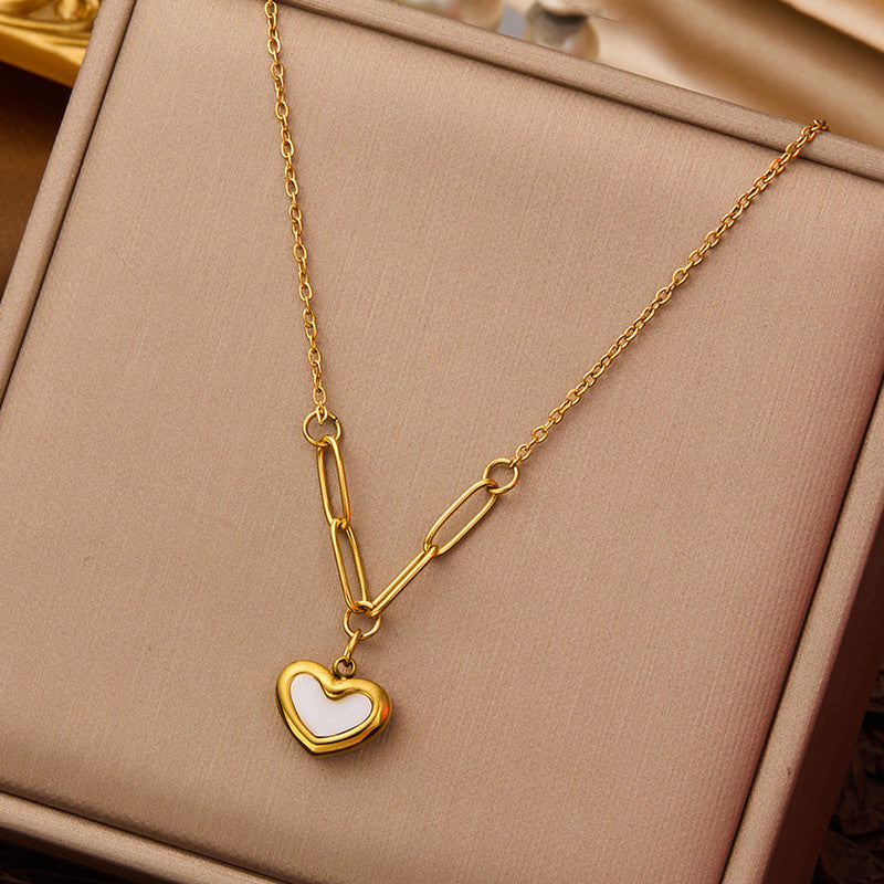 Linked Love MOP Pendant Necklace Anti Tarnish