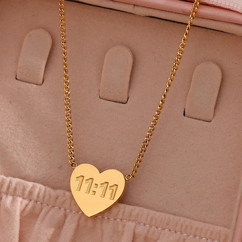 Angel 11:11 Heart Necklace