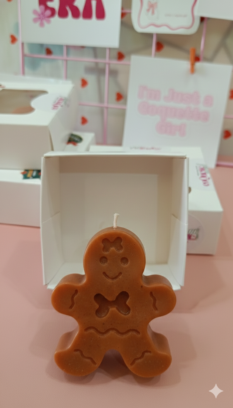 Gingerbread Man Candle for Christmas