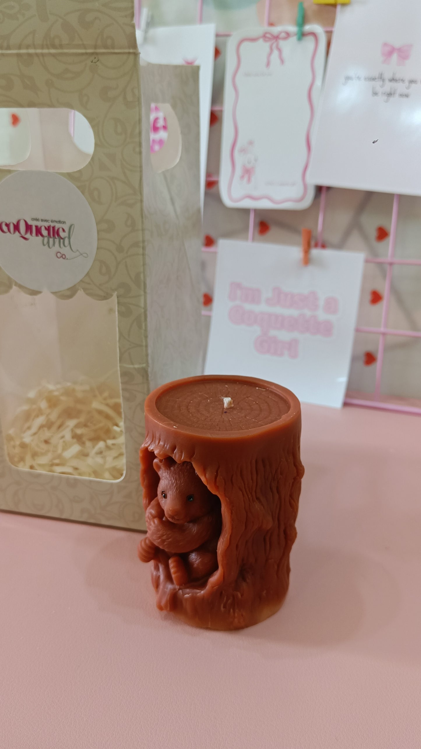 Bear in a Tree Pillar Candle