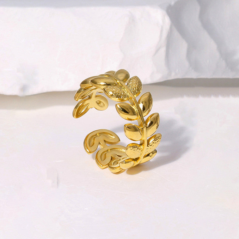 Eternal Leaf Band Ring Anti Tarnish