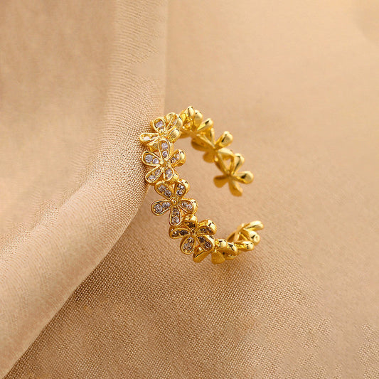 Golden Bloom Ring Anti Tarnish