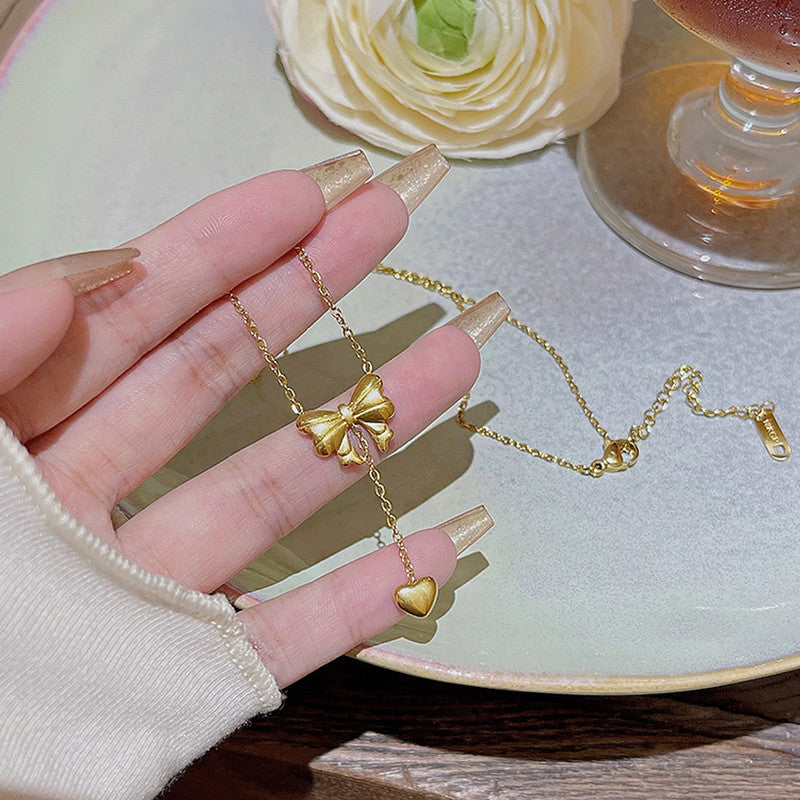 Sweetheart Bow Necklace Anti Tarnish