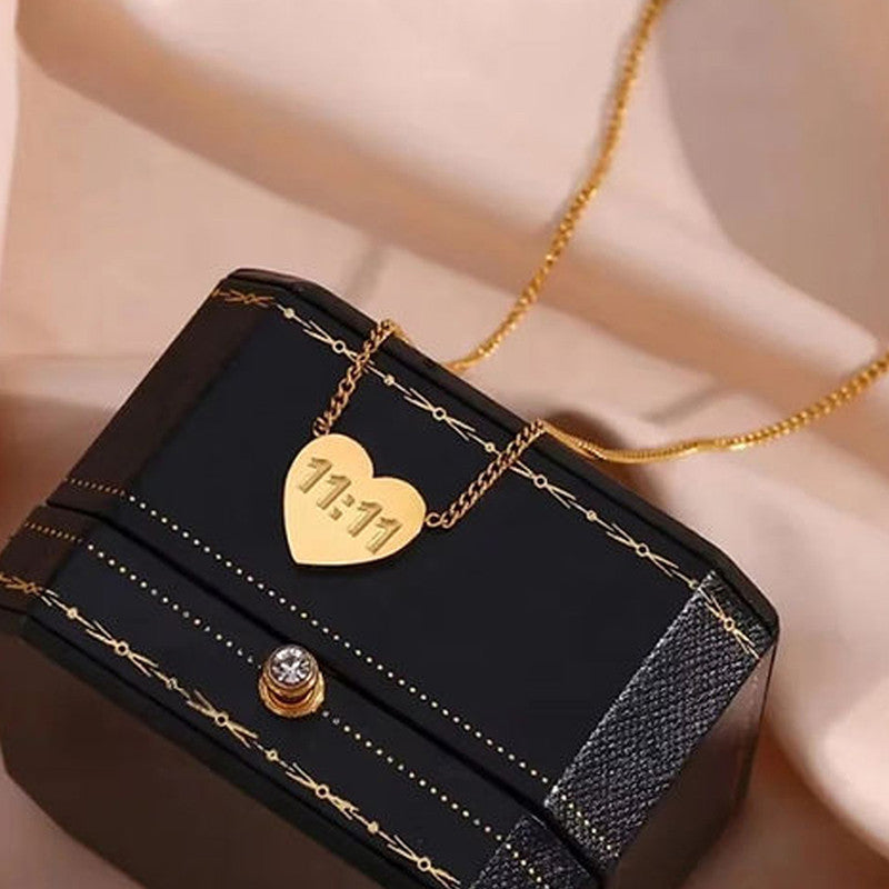 Angel 11:11 Heart Necklace