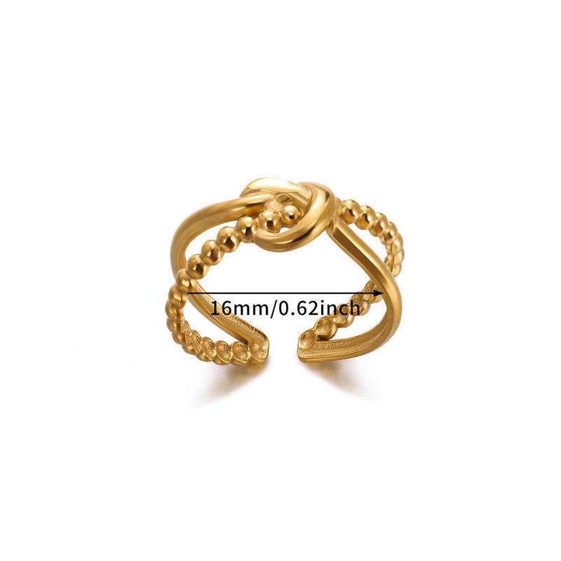 Golden Knot Spiral Anti Tarnish Finger Ring