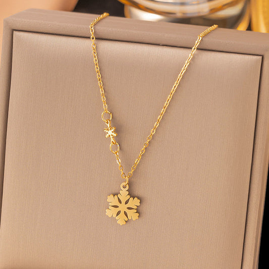 Aurora Snowflake Necklace Anti Tarnish