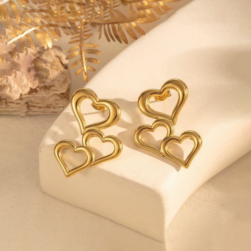 Golden Heart Luxe Anti Tarnish Earrings Studs