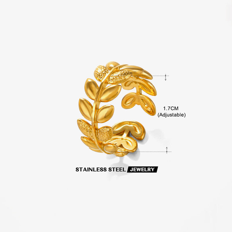 Eternal Leaf Band Ring Anti Tarnish