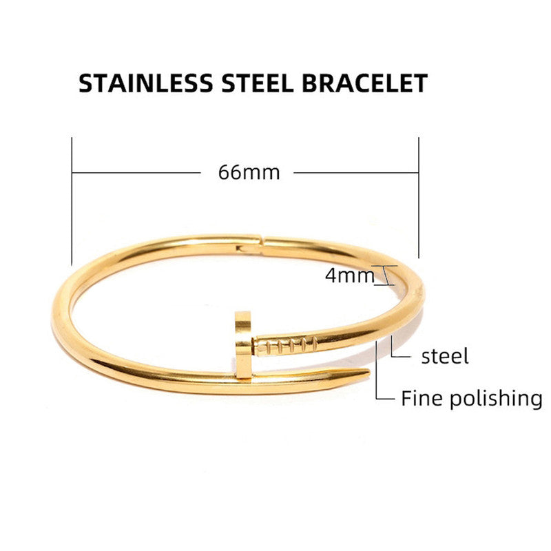 Nail Twist Minimal Bracelet Anti Tarnish Kada