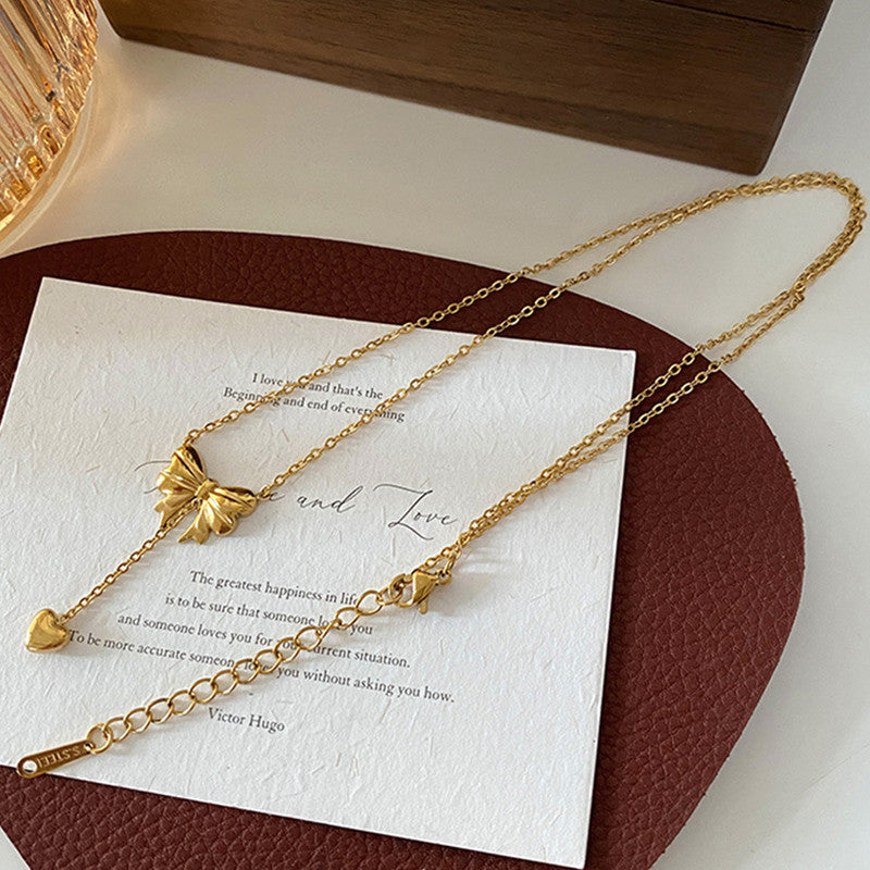 Sweetheart Bow Necklace Anti Tarnish