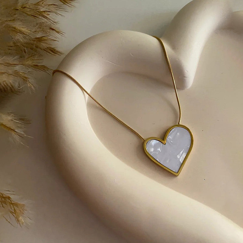 Luminé Heart MOP Necklace Anti Tarnish