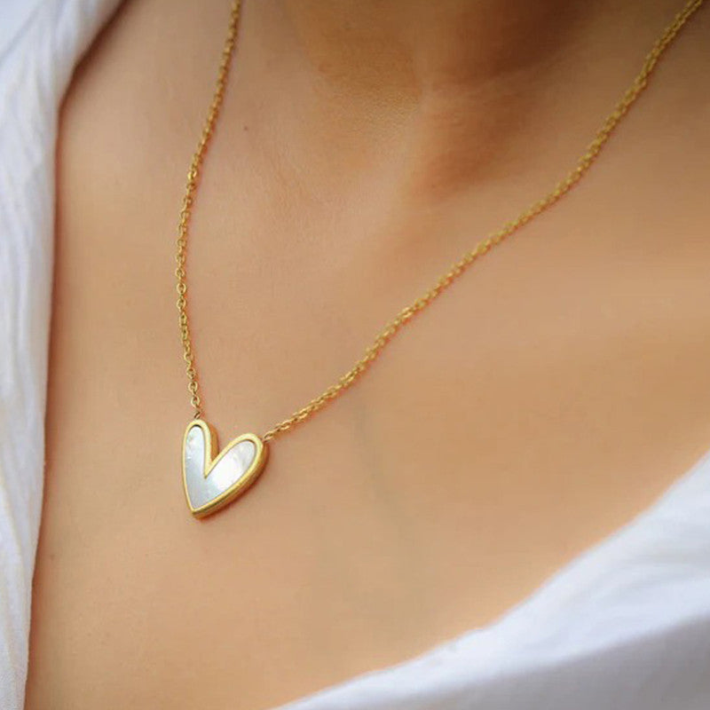 Serene Heart MOP Necklace Anti Tarnish