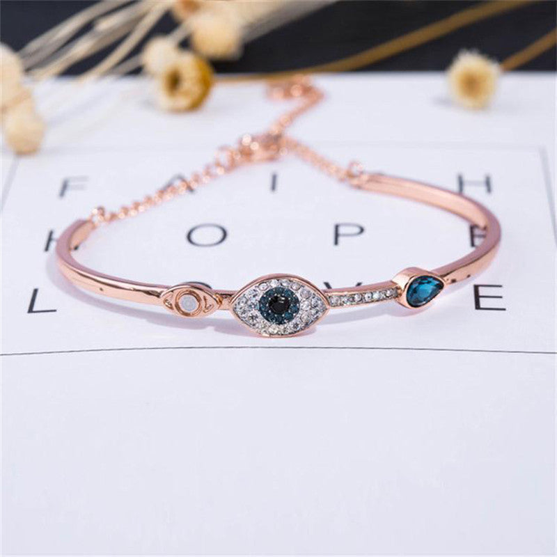 Rosé Guardian Evil Eye Bangle Anti Tarnish Bracelet