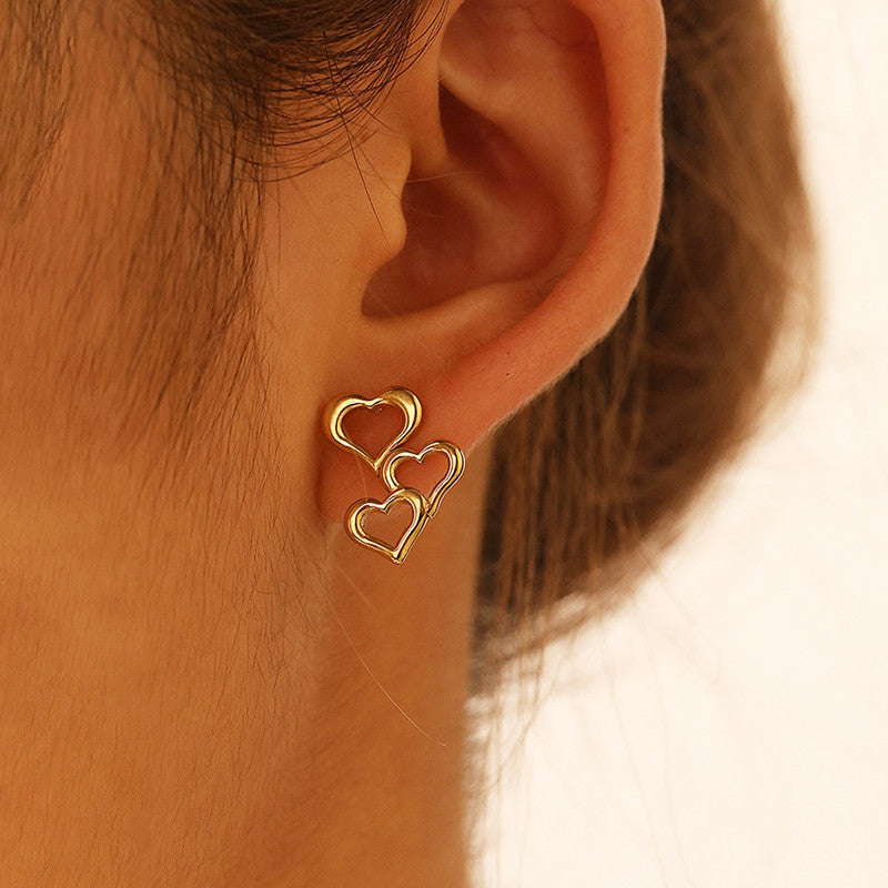 Golden Heart Luxe Anti Tarnish Earrings Studs