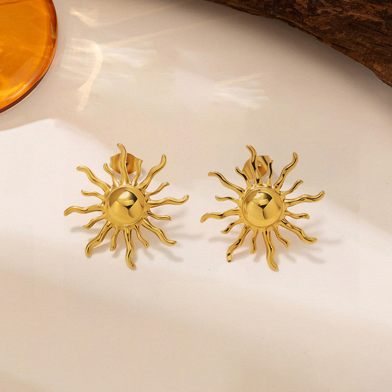 Aurora Sunburst Studs Anti Tarnish Earrings