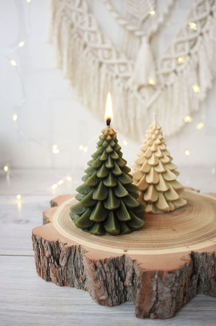 Christmas Tree Pillar Candle