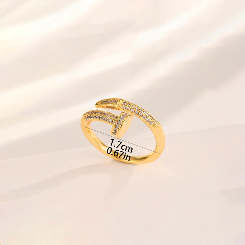 Glided Nail Anti Tarnish Finger ring