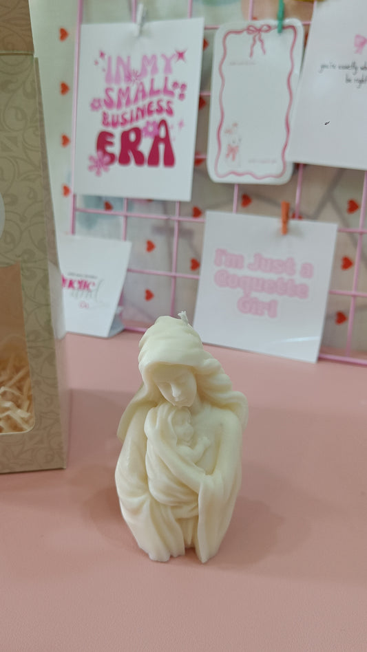 Mary and Jesus Sculpture Candle