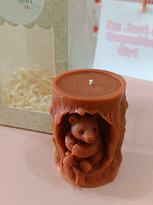 Bear in a Tree Pillar Candle