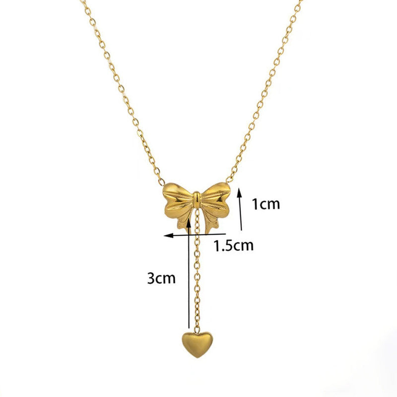 Sweetheart Bow Necklace Anti Tarnish