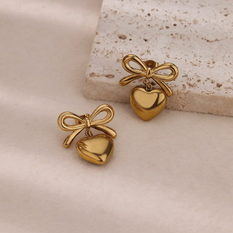 Sweetheart Bow Luxe Earrings Anti Tarnish Studs