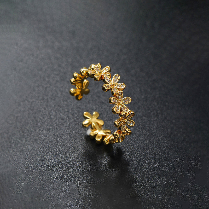 Golden Bloom Ring Anti Tarnish