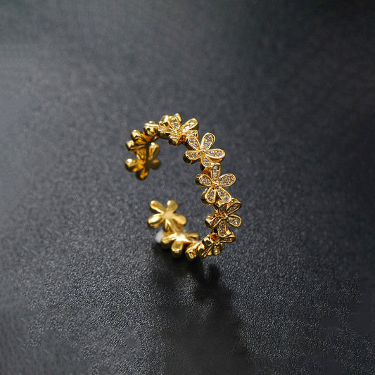 Golden Bloom Ring Anti Tarnish