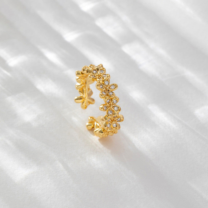 Golden Bloom Ring Anti Tarnish