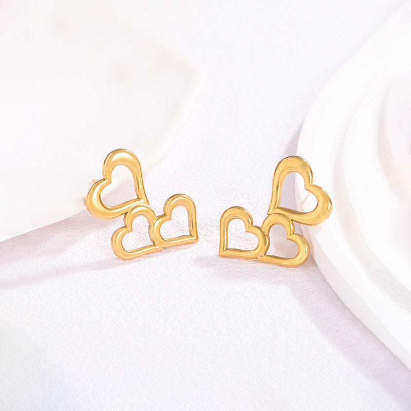 Golden Heart Luxe Anti Tarnish Earrings Studs